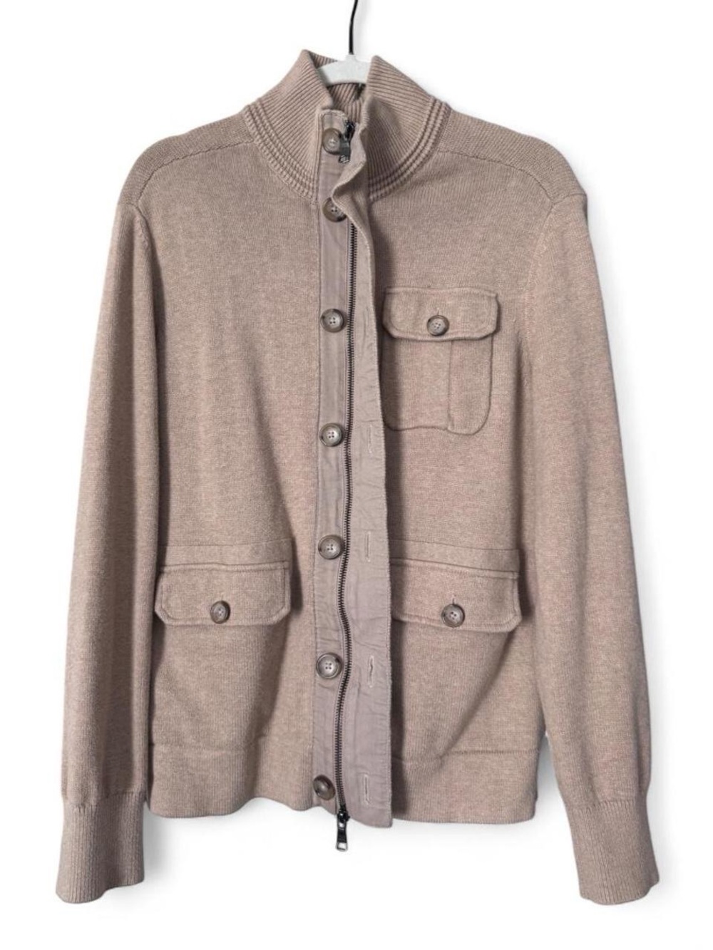 Vintage banana republic 100% cotton knit zip up jacket